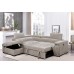 Charleston Sofa Sleeper Sectional Beige Fabric